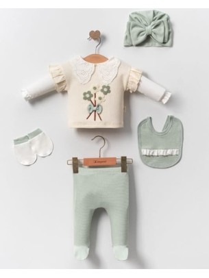 Σετ Νεογέννητο  5Τμχ Για Κορίτσι 0-3 Μηνών Φυστικί 