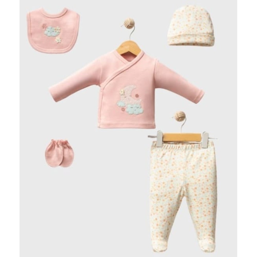 Σετ Νεογέννητο 5 Τμχ Για Κορίτσι  0-3 Μηνών Ροζ