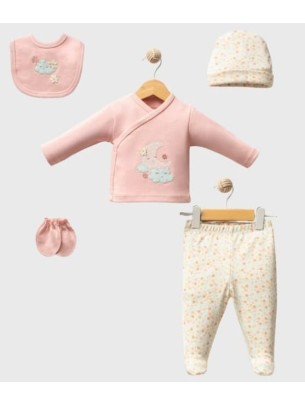 Σετ Νεογέννητο 5 Τμχ Για Κορίτσι  0-3 Μηνών Ροζ