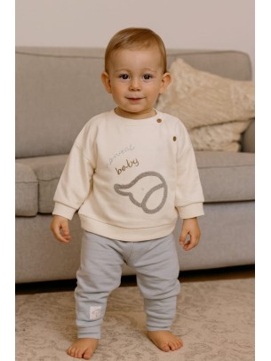 Βρεφικό Σετ Φόρμα Για  Αγόρι  6-24 Μηνών Εκρού