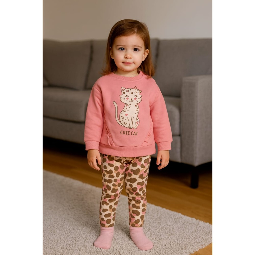 Βρεφικό Σετ Φόρμα Για Κορίτσι 6-24 Μηνών Κοραλί