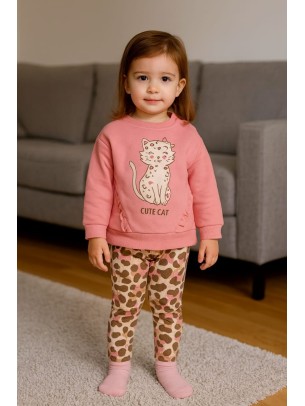 Βρεφικό Σετ Φόρμα Για Κορίτσι 6-24 Μηνών Κοραλί