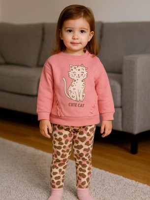 Βρεφικό Σετ Φόρμα Για Κορίτσι 6-24 Μηνών Κοραλί