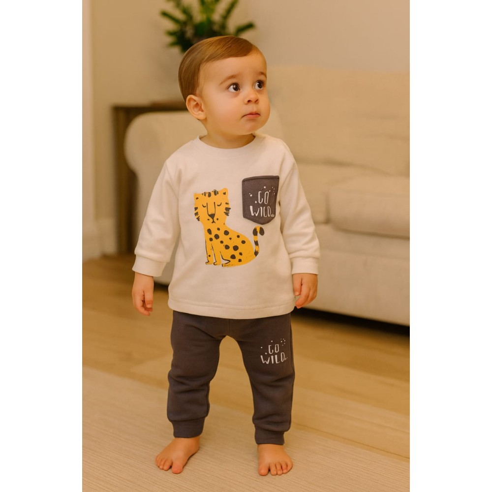 Βρεφικό Σετ Φόρμα Για Αγόρι 0-12 Μηνών Γκρί