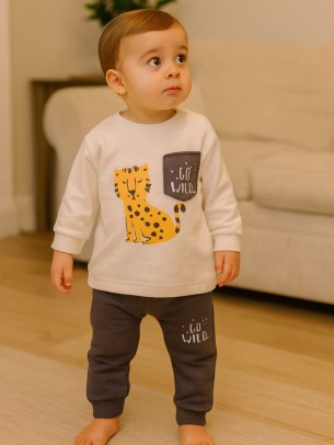 Βρεφικό Σετ Φόρμα Για Αγόρι 0-12 Μηνών Γκρί