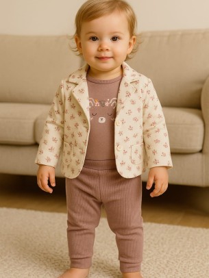 Βρεφικό Σετ Για Κορίτσι 0-12 Μηνών Ρόζ