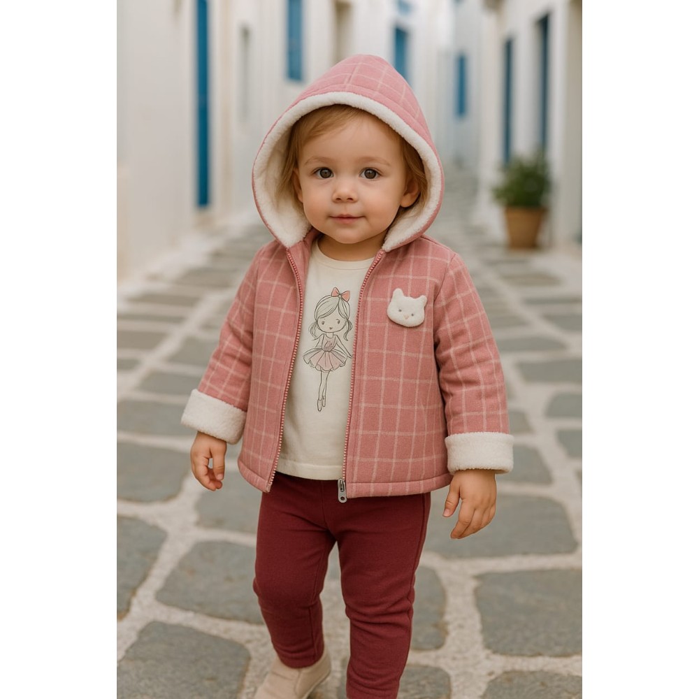 Βρεφικό Σετ Για Κορίτσι 6-18  Μηνών Ρόζ