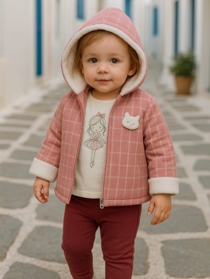 Βρεφικό Σετ Για Κορίτσι 6-18  Μηνών Ρόζ