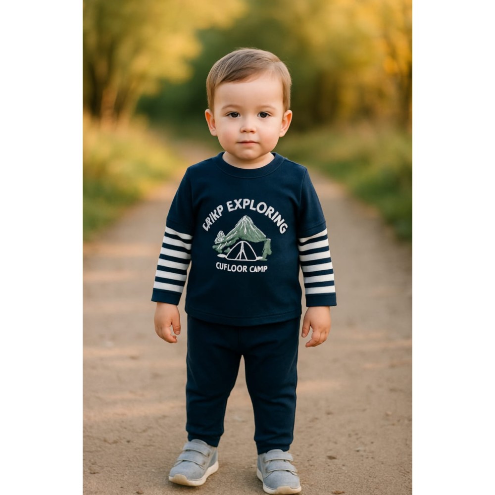 Βρεφικό Σετ Φόρμα Για Αγόρι 6-24 Μηνών Σκούρο Μπλέ