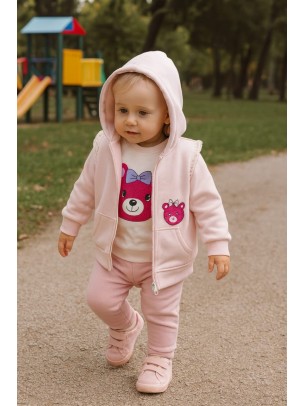 Βρεφικό Σετ Φόρμα με Φλίς Για Κορίτσι 9-24 Μηνών 