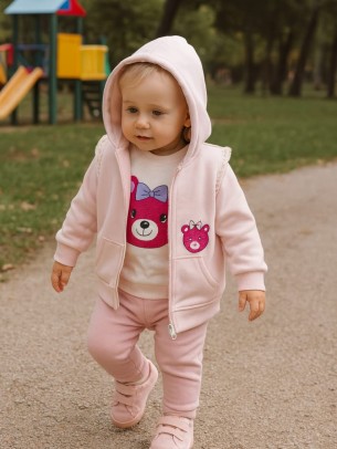 Βρεφικό Σετ Φόρμα με Φλίς Για Κορίτσι 9-24 Μηνών 