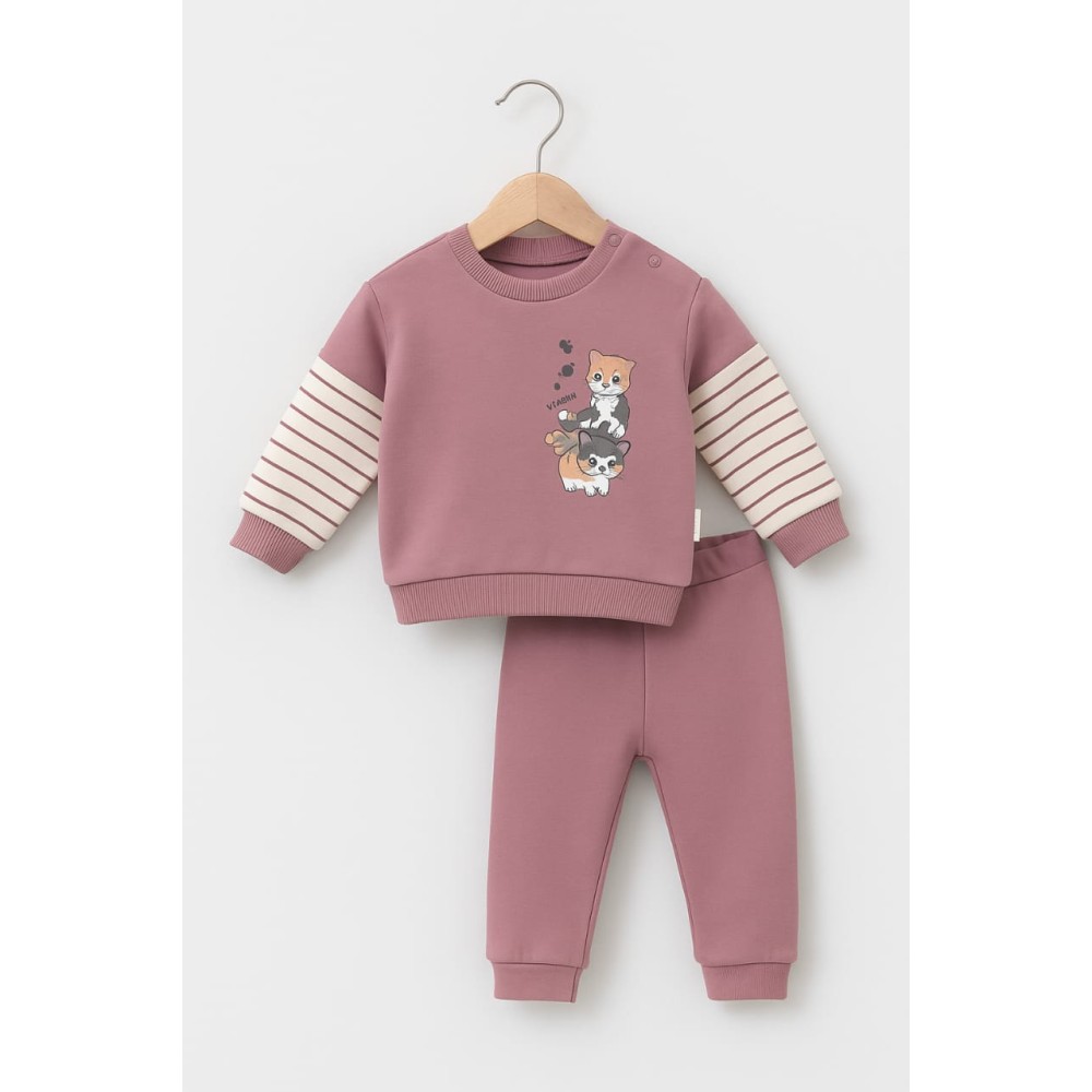 Βρεφικό Σετ Για Κορίτσι 6-18 Μηνών Ρόζ