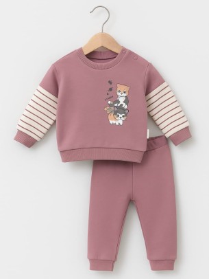 Βρεφικό Σετ Για Κορίτσι 6-18 Μηνών Ρόζ