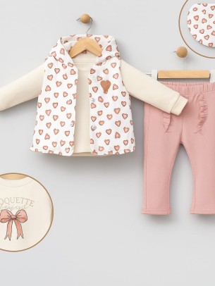 Βρεφικό Σετ Για Κορίτσι 6-18 Μηνών Ρόζ