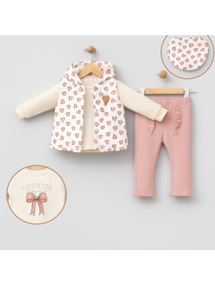 Βρεφικό Σετ Για Κορίτσι 6-18 Μηνών Ρόζ