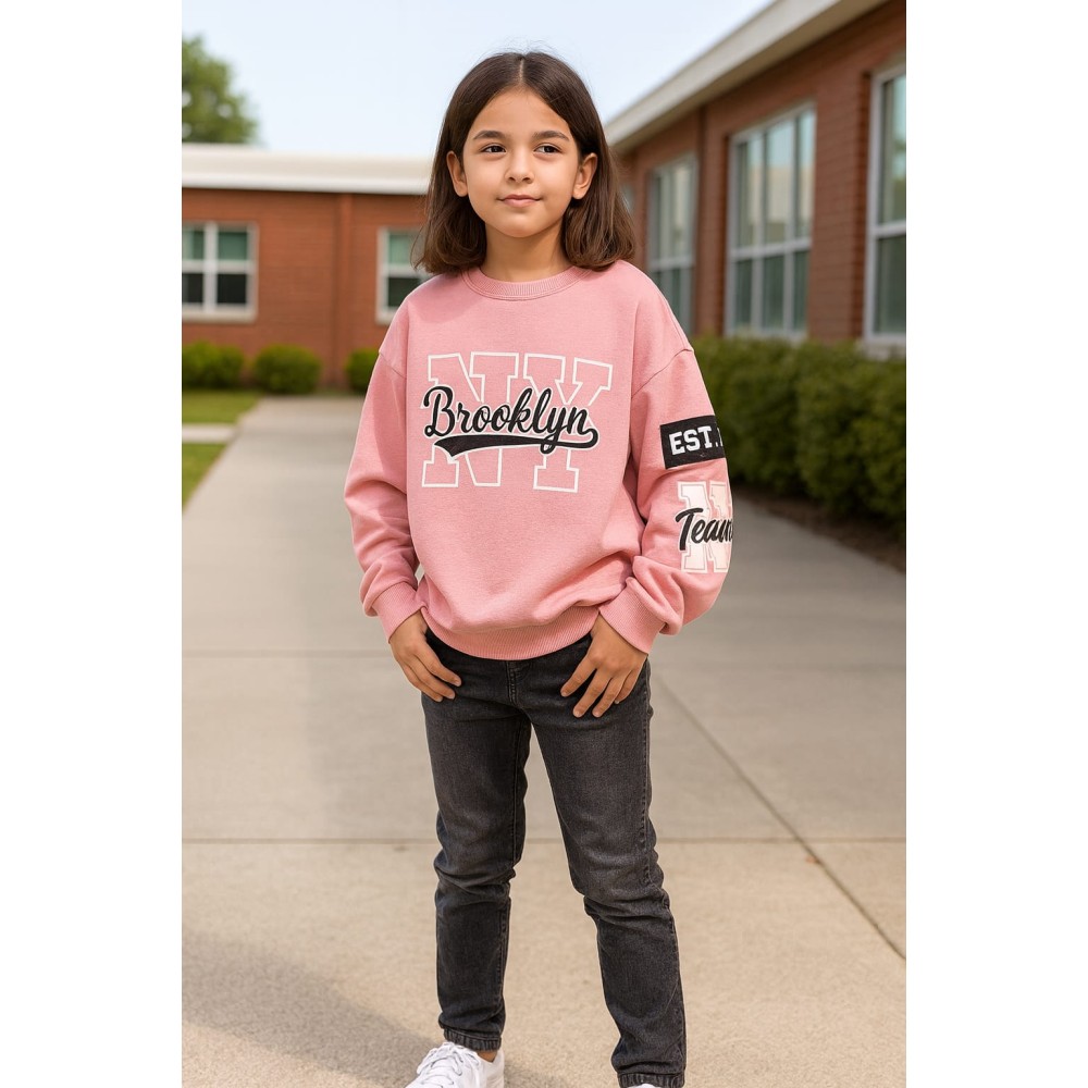 Παιδικό Φούτερ με Φλίς  Για Κορίτσι 9-12 Χρονών Ροζ