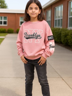 Παιδικό Φούτερ με Φλίς  Για Κορίτσι 9-12 Χρονών Ροζ