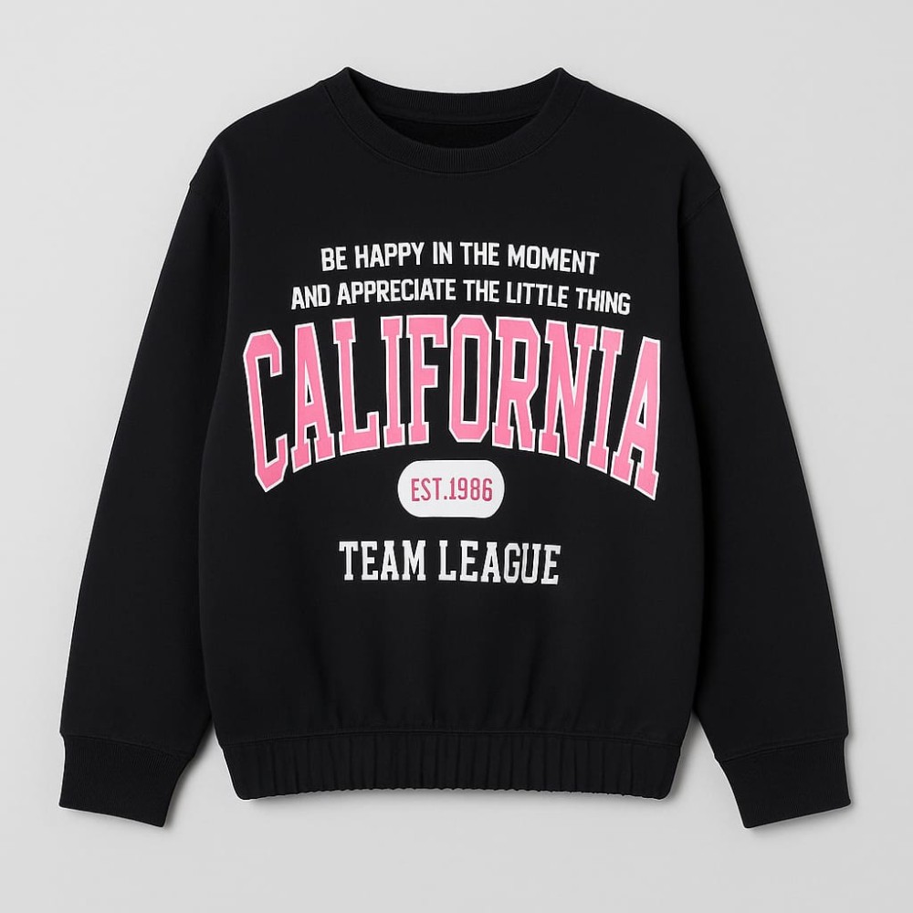 Παιδικό Φούτερ με Φλίς  Για Κορίτσι 9-12 Χρονών Μαύρο