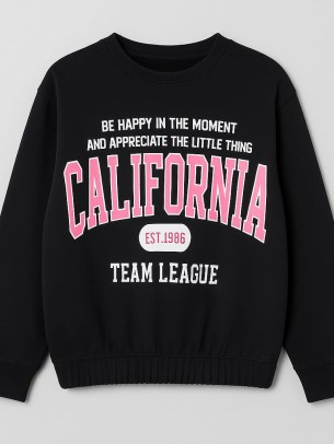 Παιδικό Φούτερ με Φλίς  Για Κορίτσι 9-12 Χρονών Μαύρο