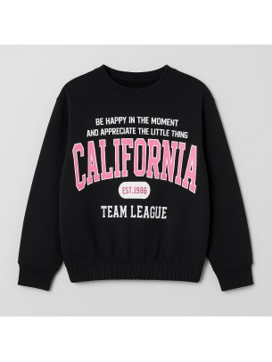 Παιδικό Φούτερ με Φλίς  Για Κορίτσι 9-12 Χρονών Μαύρο