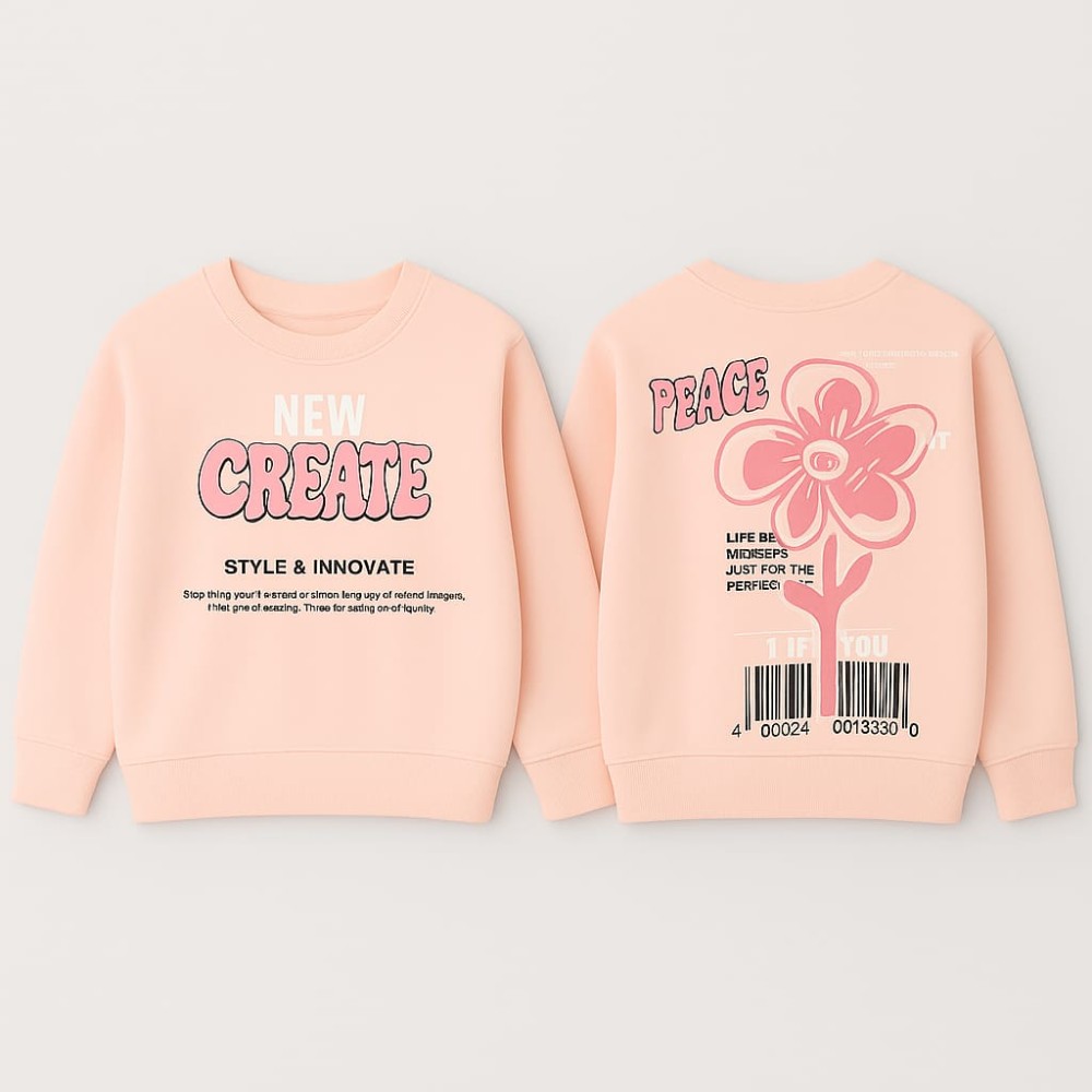 Παιδικό Φούτερ με Φλίς  Για Κορίτσι 5-8  Χρονών Σομόν