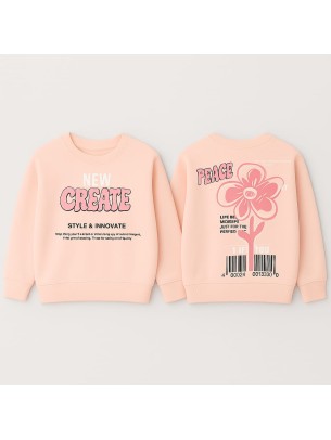 Παιδικό Φούτερ με Φλίς  Για Κορίτσι 5-8  Χρονών Σομόν