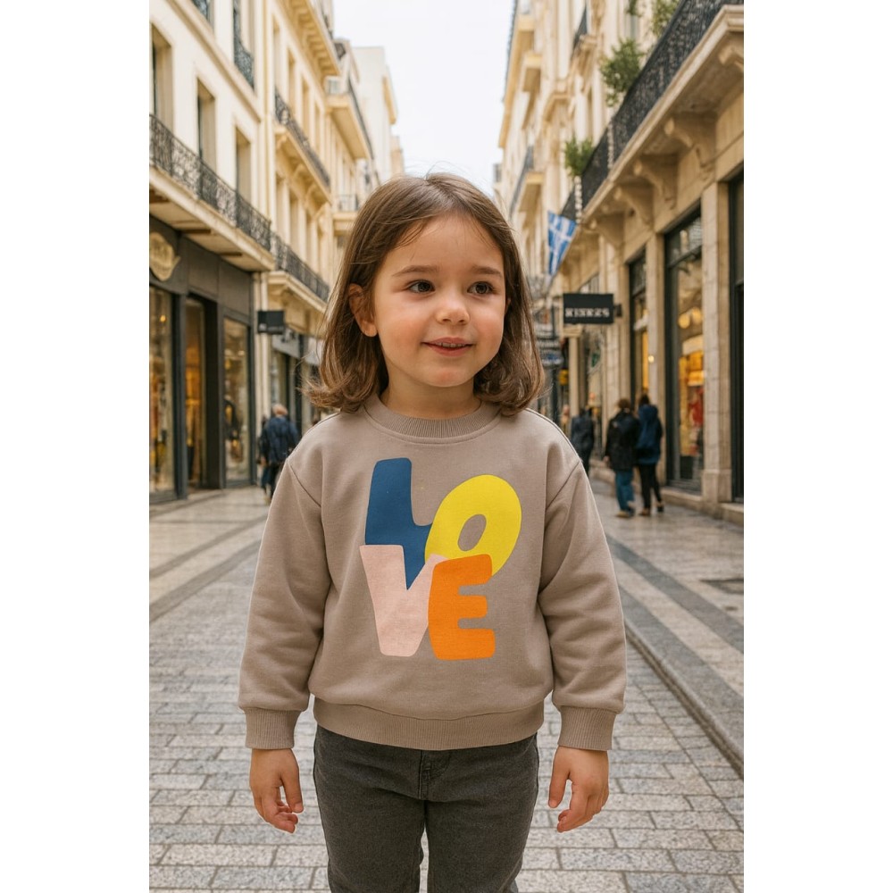 Παιδική Μπλούζα Για Κορίτσι 2-5 Χρονών Μπεζ 