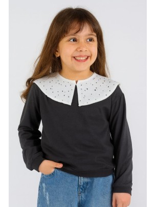 Παιδικό Φούτερ Για Κορίτσι 6-9 Χρονών Ανθρακί