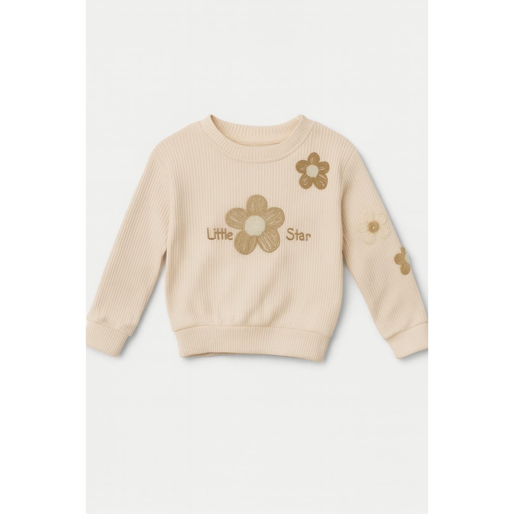 Παιδικό Φούτερ Για Κορίτσι 3-6 Χρονών Μπεζ