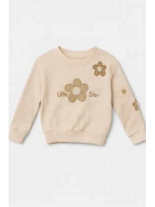 Παιδικό Φούτερ Για Κορίτσι 3-6 Χρονών Μπεζ