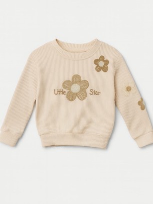 Παιδικό Φούτερ Για Κορίτσι 3-6 Χρονών Μπεζ