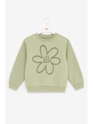 Παιδικό Φούτερ Για Κορίτσι 6-10 Χρονών Χακί