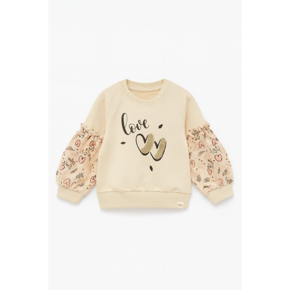 Παιδικό Φούτερ Για Κορίτσι 3-6 Χρονών Εκρού