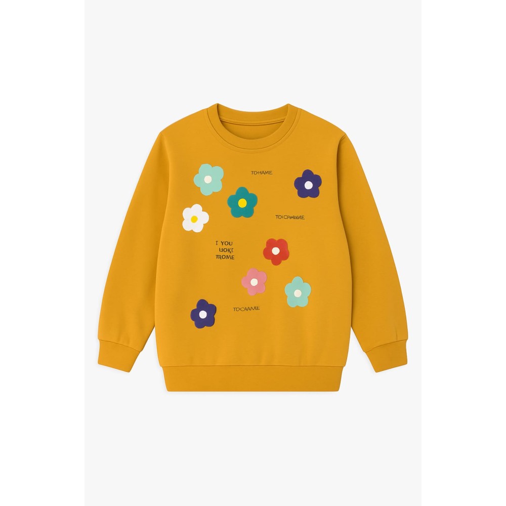 Παιδικό Φούτερ Για Κορίτσι 10-14 Χρονών Μουσταρδί