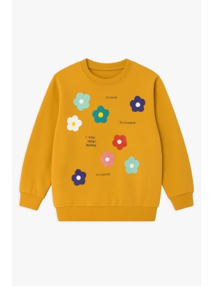 Παιδικό Φούτερ Για Κορίτσι 10-14 Χρονών Μουσταρδί