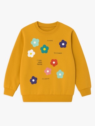 Παιδικό Φούτερ Για Κορίτσι 10-14 Χρονών Μουσταρδί