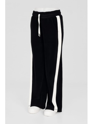 Παιδικό Βελούδο Παντελόνι Φόρμας Για Κορίτσι 8-11 Χρονών Μαύρο