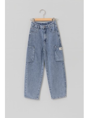 Παιδικό Παντελόνι Τζιν Για Κορίτσι 8-11 Χρονών Μπλε