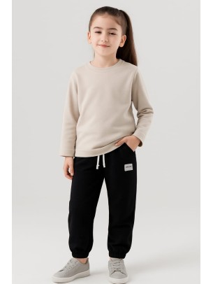 Παιδικό Παντελόνι Φόρμας Για Κορίτσι 5-10 Χρονών Μαύρο