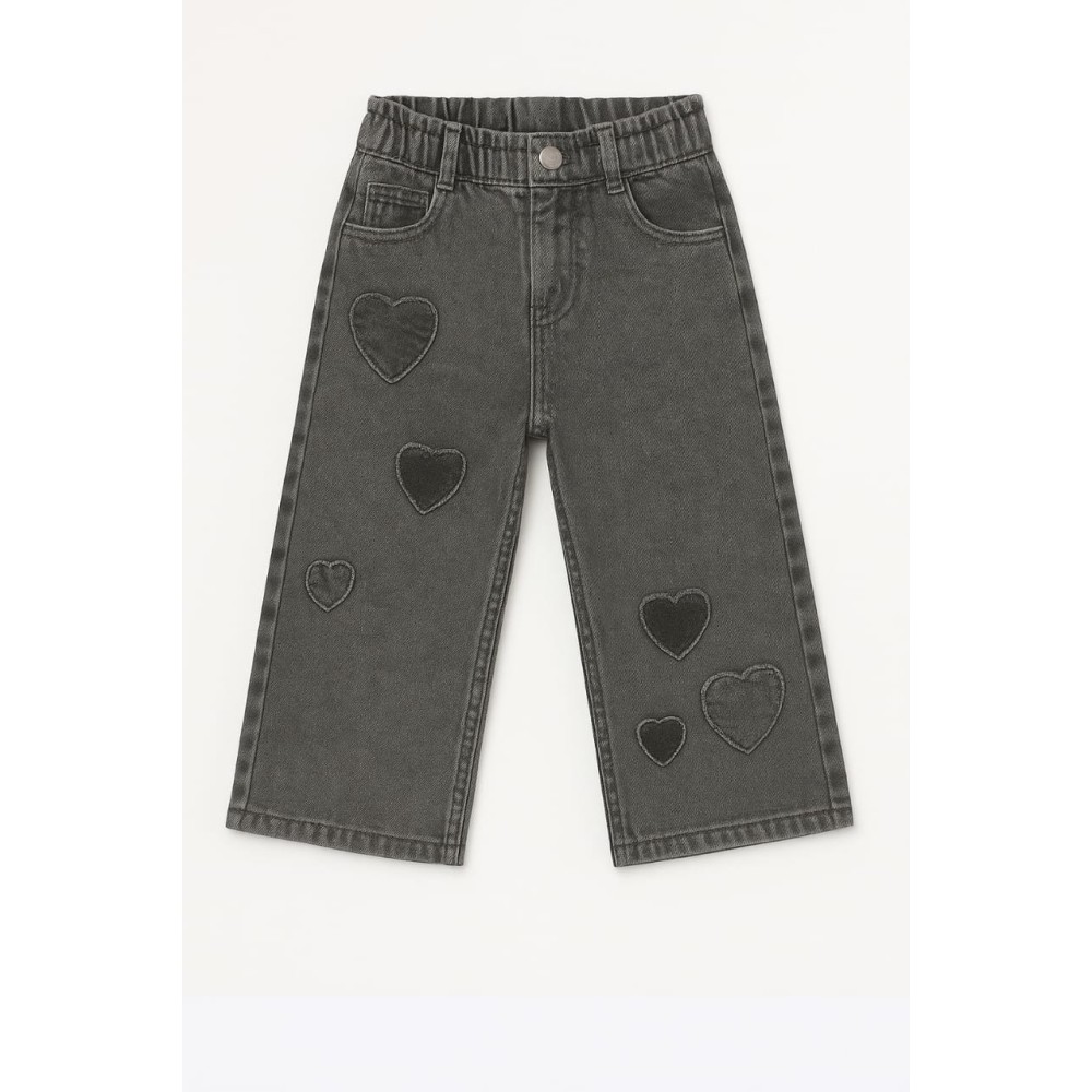 Παιδικό Παντελόνι Τζιν Για Κορίτσι 2-5 Χρονών Μαύρο