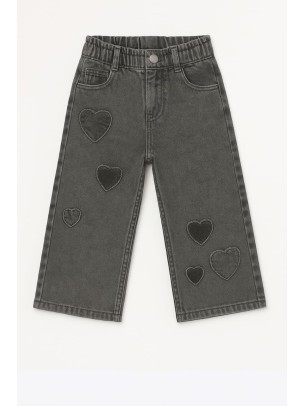 Παιδικό Παντελόνι Τζιν Για Κορίτσι 2-5 Χρονών Μαύρο