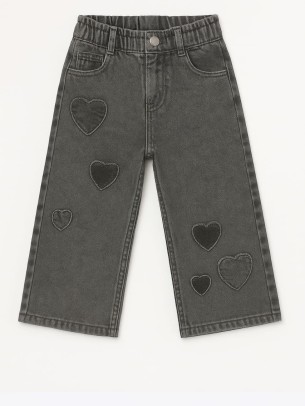 Παιδικό Παντελόνι Τζιν Για Κορίτσι 2-5 Χρονών Μαύρο