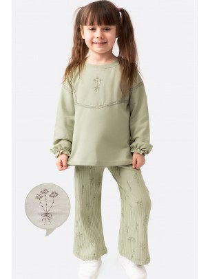 Παιδικό Σετ Φόρμα  Για Κορίτσι 2-5 Χρονών Φυστικί 