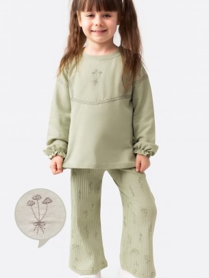 Παιδικό Σετ Φόρμα  Για Κορίτσι 2-5 Χρονών Φυστικί 