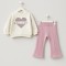 Παιδικό Σετ Φόρμα με Φλίς Για Κορίτσι 4-7 Χρονών Ροζ