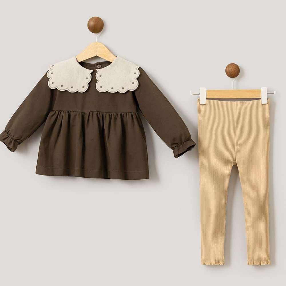 Παιδικό Σετ Για Κορίτσι 2-5 Χρονών Μπεζ - Χακί