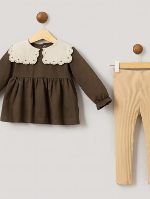 Παιδικό Σετ Για Κορίτσι 2-5 Χρονών Μπεζ - Χακί