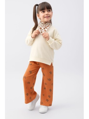 Παιδικό Σετ Για Κορίτσι 2-5 Χρονών Εκρού - Πορτοκαλί 