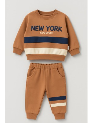 Παιδικό Σετ Φόρμα  Για Αγόρι 2-5 Χρονών Καφέ