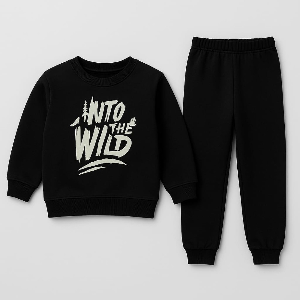 Παιδικό Σετ Φόρμα Φλις Για  Αγόρι 3-6 Χρονών Μαύρο